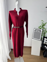 Load image into Gallery viewer, Fall Winter Scissors Collar Soft Woolen Long Elegant All Match Loose Maxi Dress