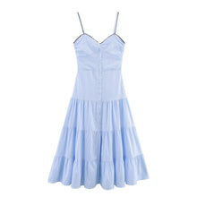 Load image into Gallery viewer, Women Summer Sexy Slim Fit Backless Striped Sling Midi Dress