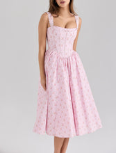 Load image into Gallery viewer, Elegant Floral Lace Lace Sling Dress Dress Summer Cinched Waist Slim Fit Midi Dress Women