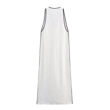 Load image into Gallery viewer, Women Clothing Summer Simple V neck Trim Linen Blend Dress