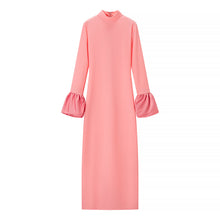 Load image into Gallery viewer, Sexy Half High Collar Patchwork Sleeve Floor Length Dress