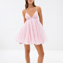 Load image into Gallery viewer, Summer Women Clothing Sexy Floral Suspenders Puff Short Dress