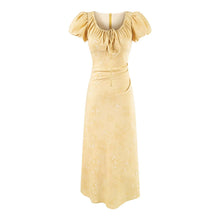 Load image into Gallery viewer, Summer French Gentle Elegant Jacquard Drawstring Waist Controlled Slimming Maxi Dress