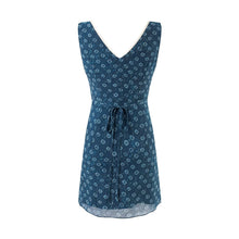 Load image into Gallery viewer, V neck Organza Patchwork Waist-Slimming Floral Dress Women Summer Waist-Controlled Slim-Fit Sleeveless Dress