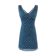 Load image into Gallery viewer, V neck Organza Patchwork Waist-Slimming Floral Dress Women Summer Waist-Controlled Slim-Fit Sleeveless Dress