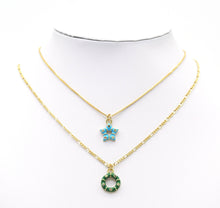 Load image into Gallery viewer, CZ Enamel Star Heart Round Charm, Sku#JL117