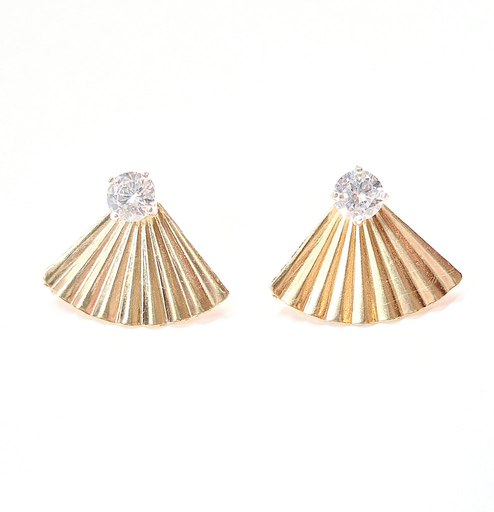 Secret Fan Ear Jacket stud earrings