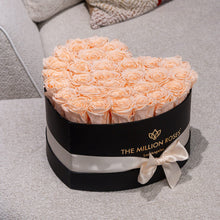 Load image into Gallery viewer, Heart Black Box | Peach Roses