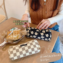 Load image into Gallery viewer, Corduroy Pencil Case Makeup Bag - Korean Style Retro Floral Canvas Pouch for Students