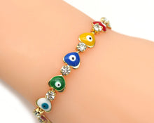 Load image into Gallery viewer, CZ Evil Eye Heart Bracelet, sku#C129