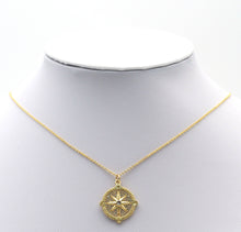 Load image into Gallery viewer, Gold CZ Pave North Star Medallion Coin Charm, Sku#LX116
