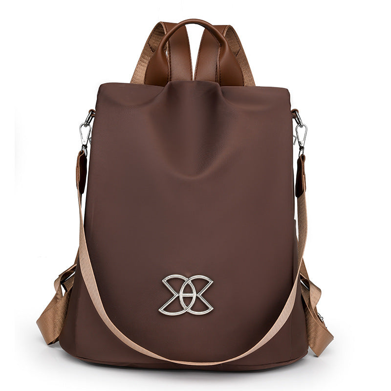 Women's Stylish Lightweight Nylon Backpack - Multi-Pocket Travel Daypack