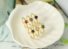 Load image into Gallery viewer, CZ Star Adjustable Ring, Sku#B145