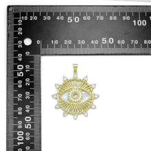 Load image into Gallery viewer, CZ Pave Spike Gold Evil Eye Mother of Pearl Pendant, Sku#LX631