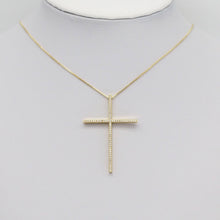 Load image into Gallery viewer, Gold /Silver CZ Big Cross Shape Charm, Sku#LX422