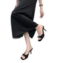 Load image into Gallery viewer, Women's Bow-Tie Square-Toe Stiletto Sandals - Elegant Open-Toe Heels