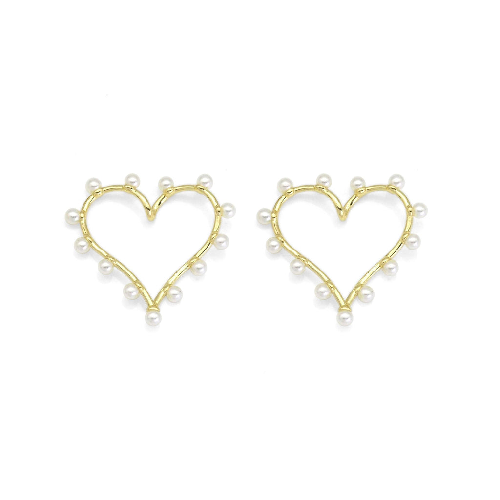 Pearl Heart Connector Pendant Charm, Sku#LK884