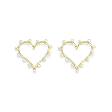 Load image into Gallery viewer, Pearl Heart Connector Pendant Charm, Sku#LK884