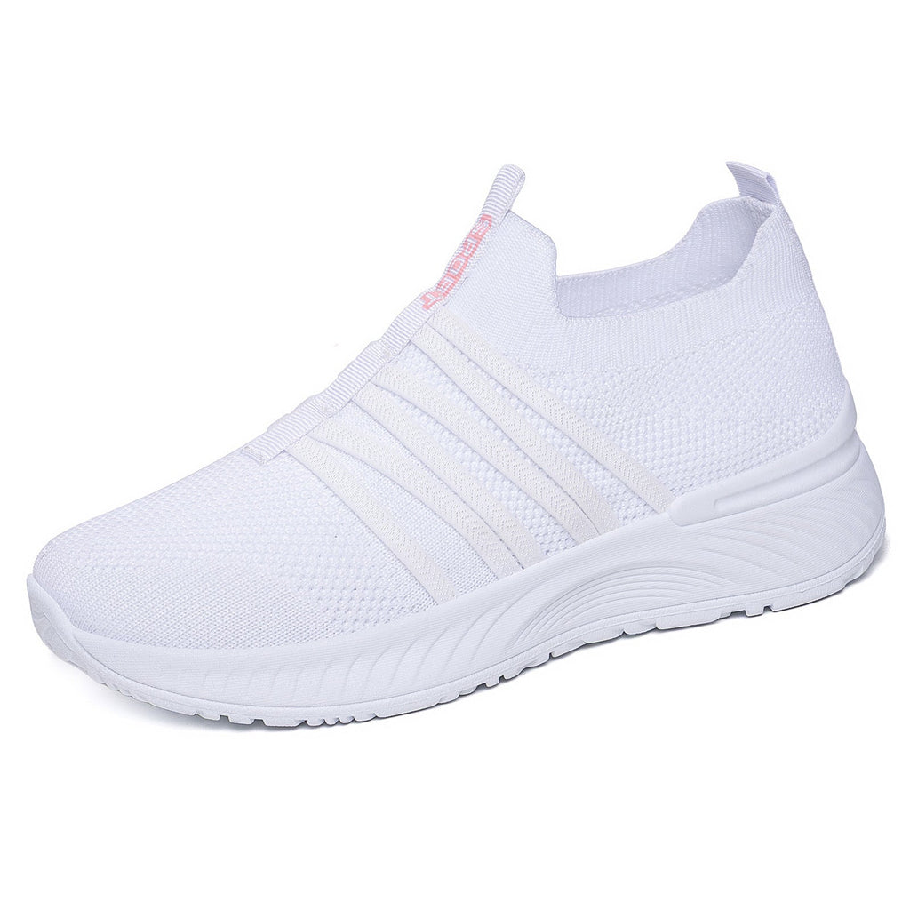 Women's Breathable Flyknit Slip-On Casual Shoes | Lightweight Mesh Striped Sneakers | Sarah Express