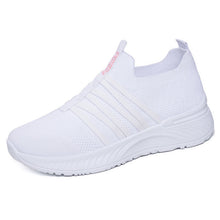 Load image into Gallery viewer, Women's Breathable Flyknit Slip-On Casual Shoes | Lightweight Mesh Striped Sneakers | Sarah Express