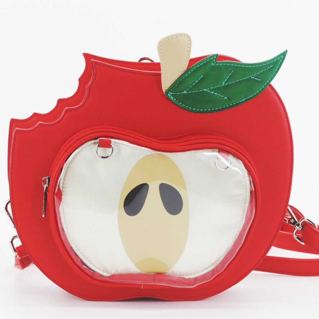 Apple-Themed PU Crossbody Bag for Women – Cute Mini Shoulder Bag for School & Daily Commute | Red & Green