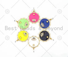 Load image into Gallery viewer, Gold Filled Colorful Pave Enamel Evil Eye Star Charm/Pendant, CZ Pave Enamel Eye Charm, Enamel Star Jewelry,25x27mm,sku#L597