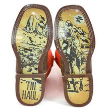 Load image into Gallery viewer, Tin Haul Neon Thunder / Desert Rider Sole (Orange) - Little Kids/Big Kids Leather Cowboy Boots
