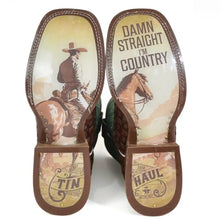 Load image into Gallery viewer, Tin Haul Tangled/I'm Country - Men's Leather Cowboy Boot