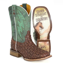 Load image into Gallery viewer, Tin Haul Tangled/I'm Country - Men's Leather Cowboy Boot