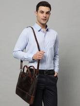 Load image into Gallery viewer, Modernist Leather Laptop Bag-Dark Brown