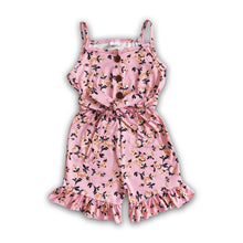 Load image into Gallery viewer, Pink floral sleeveless baby girls summer jumpsuit