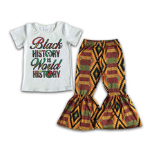 Load image into Gallery viewer, Black history is world history shirt bell bottom pants girls clothes