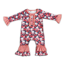 Load image into Gallery viewer, Heart print long sleeve baby girls valentine's romper