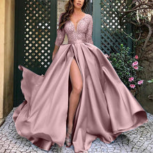 Load image into Gallery viewer, Plus Size Women Bronzing Large Swing Sexy Dress Trailing Banquet Evening Dress