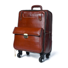 Load image into Gallery viewer, Leather Carry-On Trolly Bag