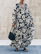 Load image into Gallery viewer, Women Clothing Early Autumn Rayon Printed Long Sleeve Dress Bohemian Maxi Dress