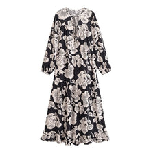 Load image into Gallery viewer, Women Clothing Early Autumn Rayon Printed Long Sleeve Dress Bohemian Maxi Dress