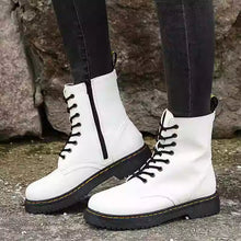 Load image into Gallery viewer, Women's Martin Ankle Boots – Round Toe Flat Short Boots | PU Leather Mesh Lining