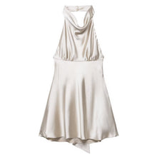 Load image into Gallery viewer, Women Clothing French Silk Satin Texture Waist Tight Halter Short Dress
