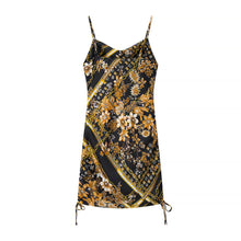 Load image into Gallery viewer, Women Side Drawstring Printing Slip Dress