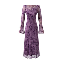 Load image into Gallery viewer, Summer Mesh Jacquard Casual off Neck Bell Sleeve Dress
