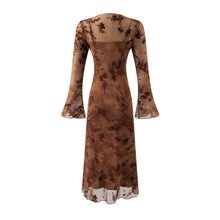 Load image into Gallery viewer, Summer Mesh Jacquard Casual off Neck Bell Sleeve Dress