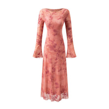 Load image into Gallery viewer, Summer Mesh Jacquard Casual off Neck Bell Sleeve Dress