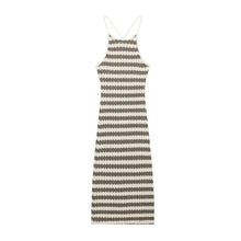 Load image into Gallery viewer, Autumn Women Clothing Sexy Striped Spaghetti Straps Dress