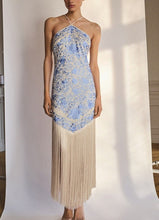 Load image into Gallery viewer, Fall Women Clothing Simple Halter Glossy Tassel Dress