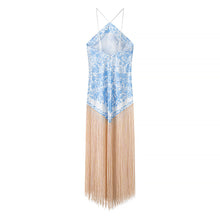 Load image into Gallery viewer, Fall Women Clothing Simple Halter Glossy Tassel Dress