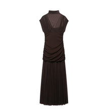 Load image into Gallery viewer, Autumn Women Sexy Half Turtleneck Slim Fit Silk Net Stitching Dress