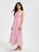 Load image into Gallery viewer, Graceful Summer Mesh High Waist Tied Dress