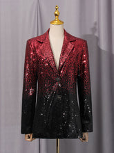 Load image into Gallery viewer, Elegant Light Luxury Long Sleeve Two Piece Sets Autumn Sequin Design High Sense Slimming