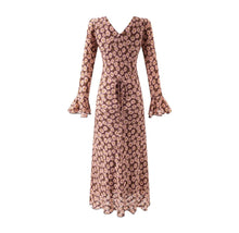 Load image into Gallery viewer, Women Clothing Mid Length Floral Printed V neck Dress
